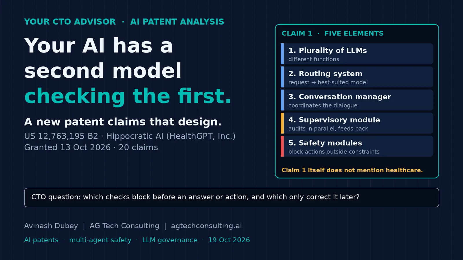 Your AI has a second model checking the first. A new patent claims that design