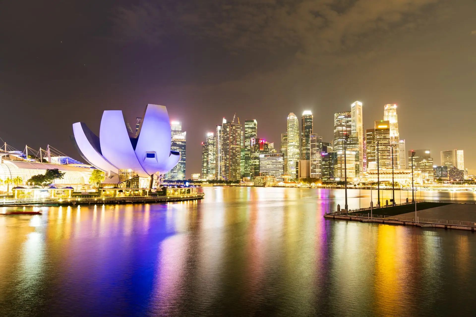 Singapore skyline at dusk
